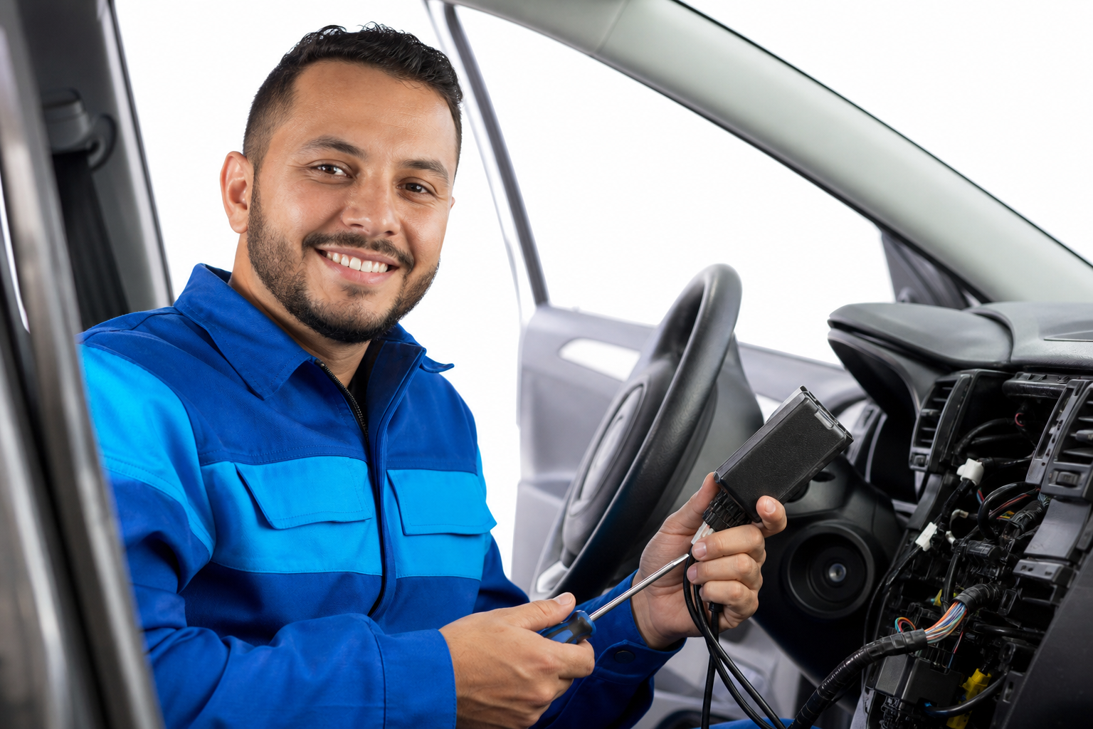 Técnico instalador de rastreador GPS